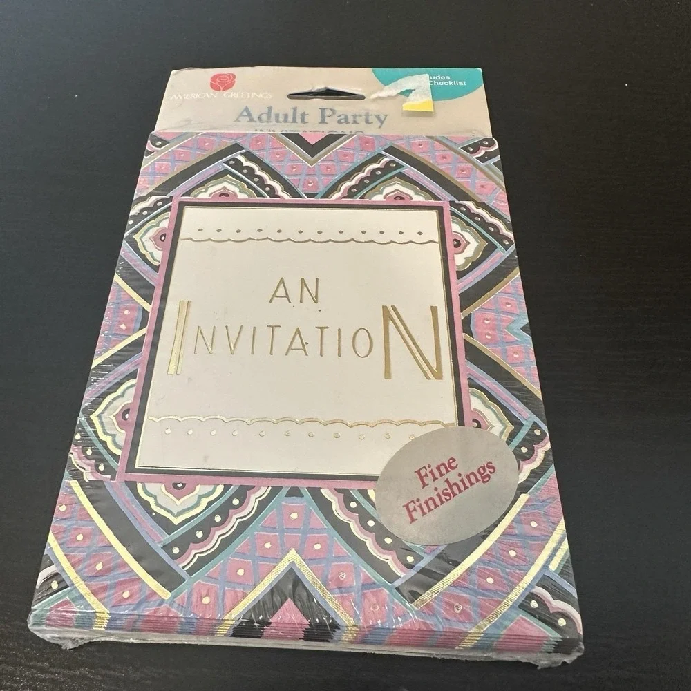Vintage American Greetings Party Invitations, New In Package 8 Cards/invitation